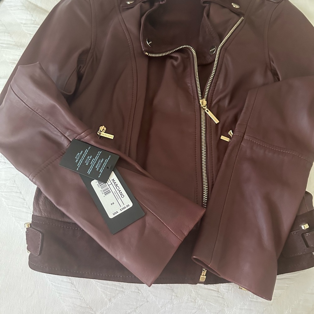 Marciano Deep Burgundy Leather Jacket